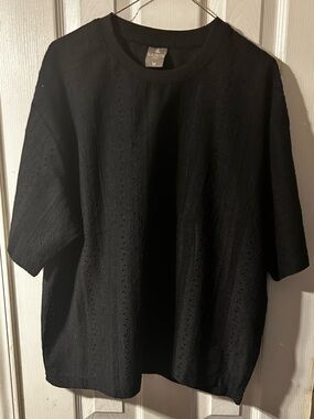 Saints Studio Black Short-Sleeve Knit Shirt - Men's Medium